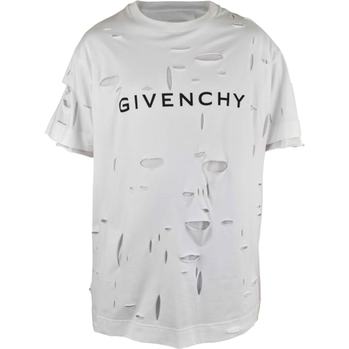 Givenchy T-shirt met 2 lagen en gaatjes Wit