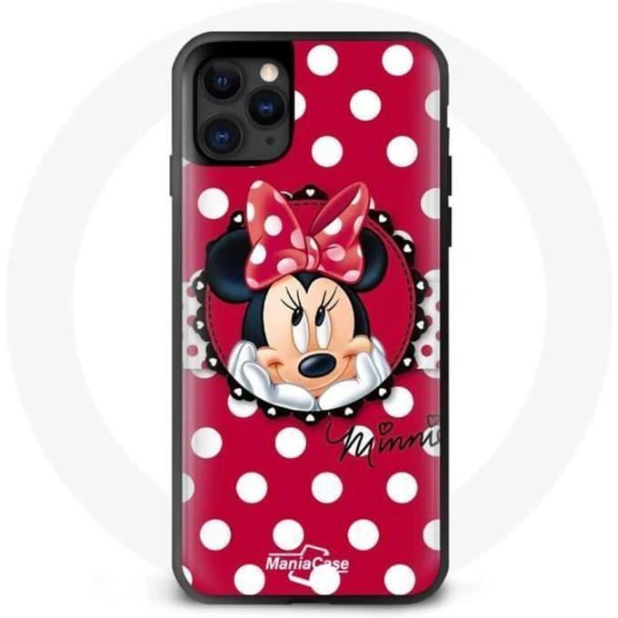 Coque - Maniacase - Iphone 12 Pro - Souple - Noir - Minnie Mouse