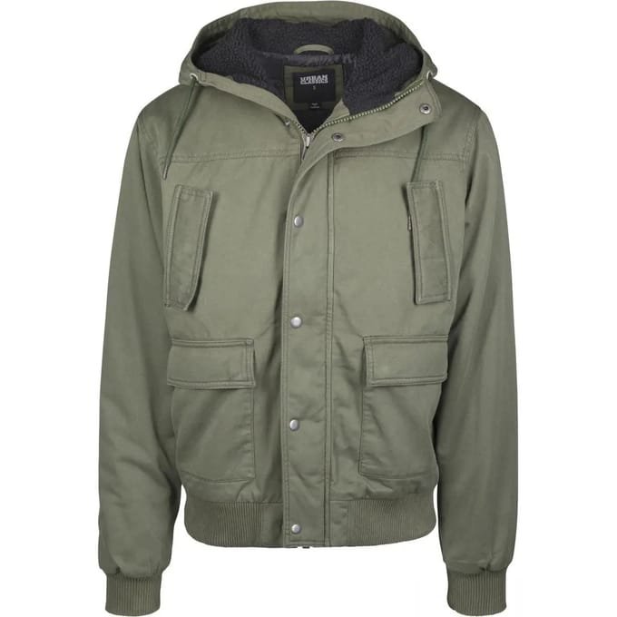 Urban Classics - Hooded Cotton Winterjas - M - Groen