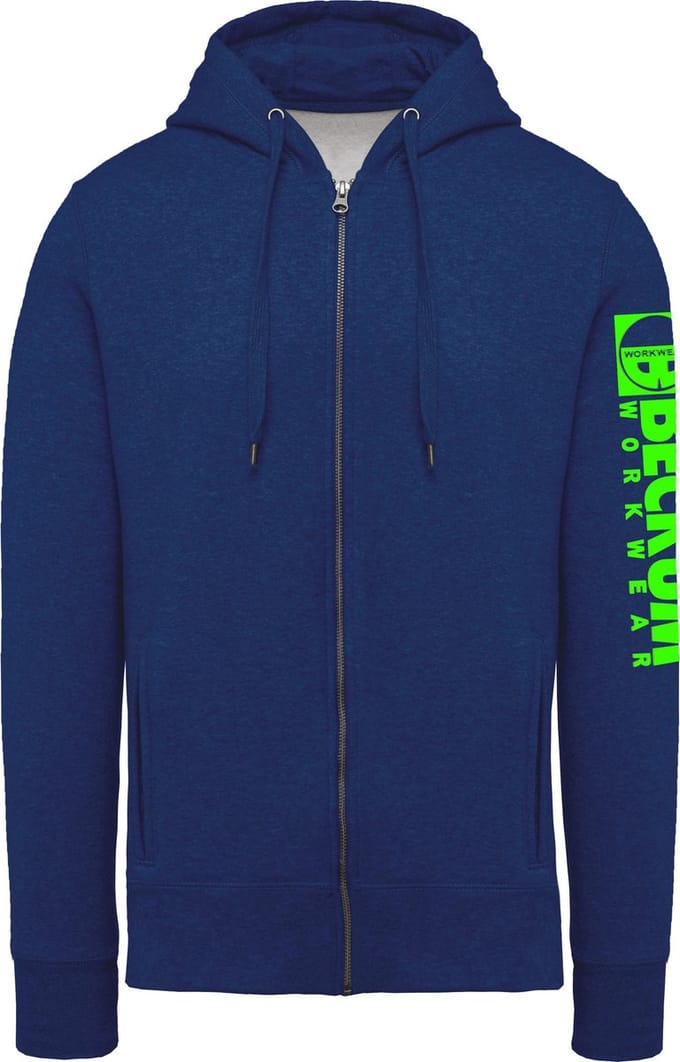 Beckum Workwear EBTR07 Hooded zip sweater met logo Ocean Blue M