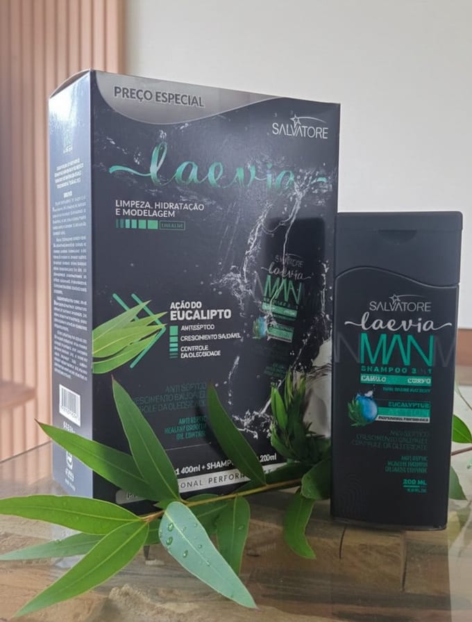 Kit Laevia Man 3IN1 Eucalyptus Action Shampoo 400ml + Pommade 100ml