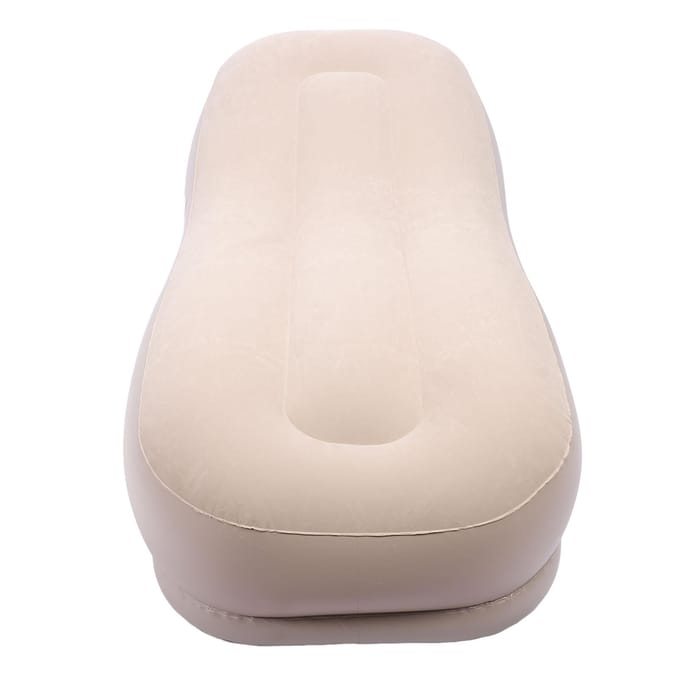 Zelfopblazende bank, snel opblazend, ergonomisch, huidvriendelijk, opblaasbare bank, draagbare opblaasbare bank beige
