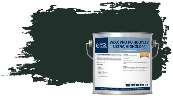 Wixx PRO PU Houtlak Ultra HighGloss - 10L - Grachtengroen | Q0.05.10
