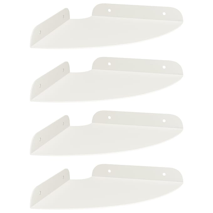 vidaXL - Hoek - Plank - 4 - st - Wit - 18 - x - 18 - x - 2 - cm