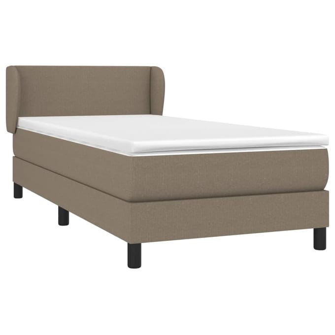 vidaXL - Boxspring - met - matras - stof - taupe - 80x200 - cm