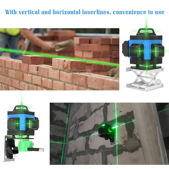 Multifunctioneel 16 Lijnen Waterpas Gereedschap Verticale Horizontale Kruislijn APP Afstandsbediening met UK Plug without Tripod Stand