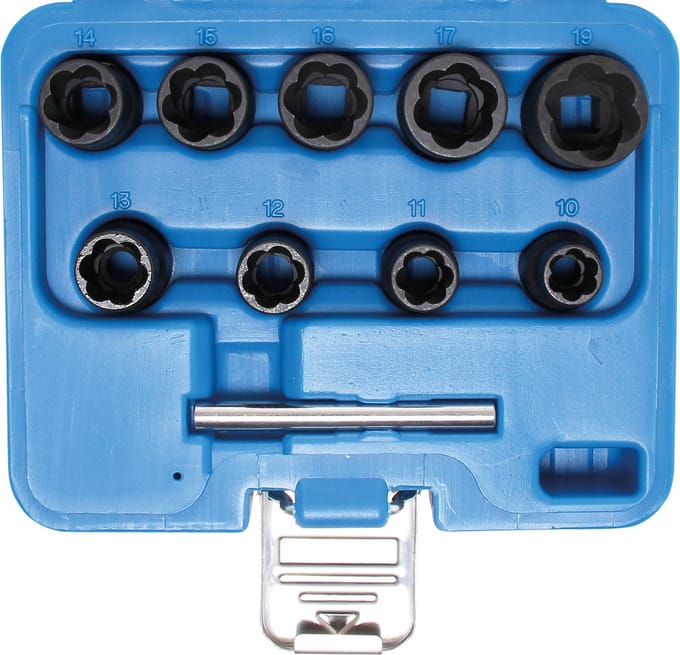 BGS Spiraalprofiel-doppenset / schroefuitdraaier 3/8 10 - 19 mm, 10 delig