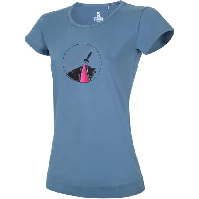 Dames-T-shirt Ocun Classic T Organic Rainbow Rocket