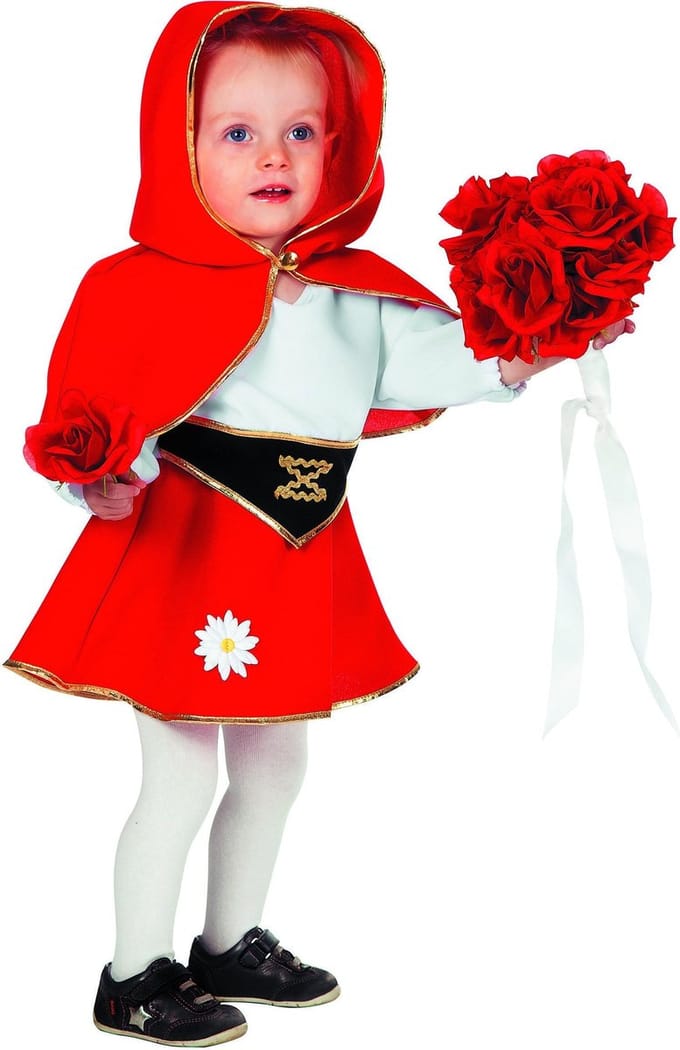 Sprookjesbos Rood Jurkje Met Cape ( Baby) Meisje