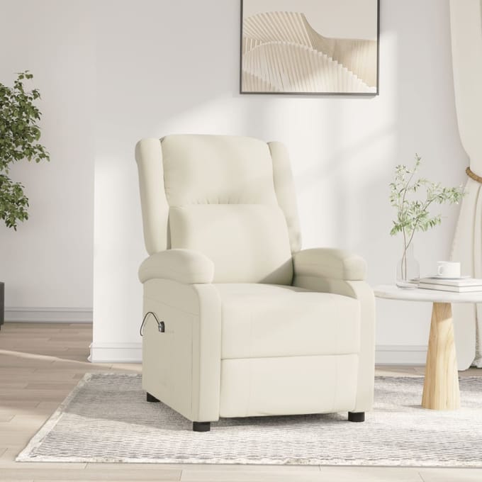 vidaXL - Fauteuil - verstelbaar - elektrisch - stof - crèmekleurig