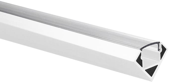 LED strip profiel Tarenta wit hoek 1m incl. transparante afdekkap