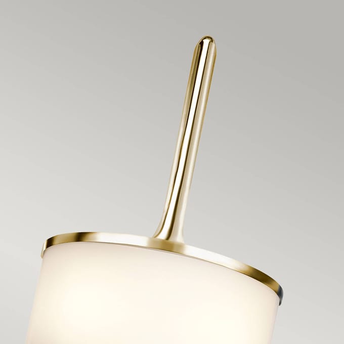 Kichler LED Wandlamp Mona | 3W 3000K 300Lm 830 | IP44 | Dimbaar | Polished Brass