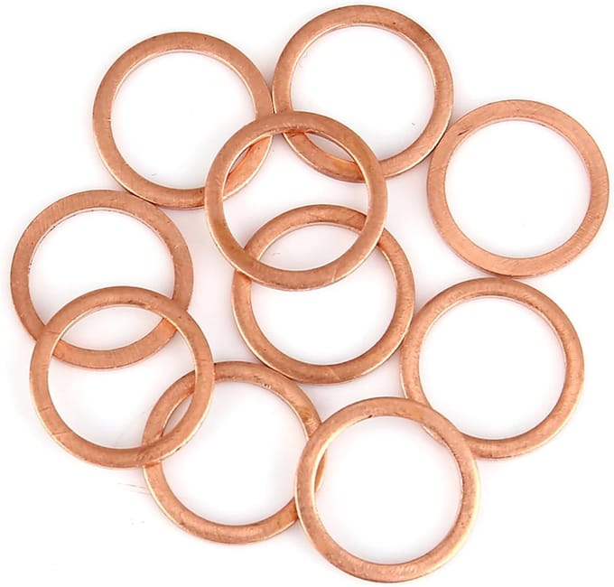 Ronte - Koperen sluitring 14 x 18 x 1,5 mm voor auto's - set van 10 - Afdichtingsring - Afstandhouder
