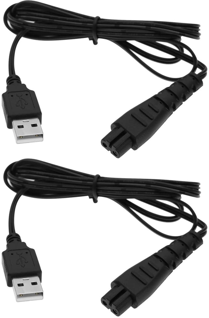 Allecto - Baard Trimmer Oplader Kabel - 2 Stuks - Pvc - Vervangend