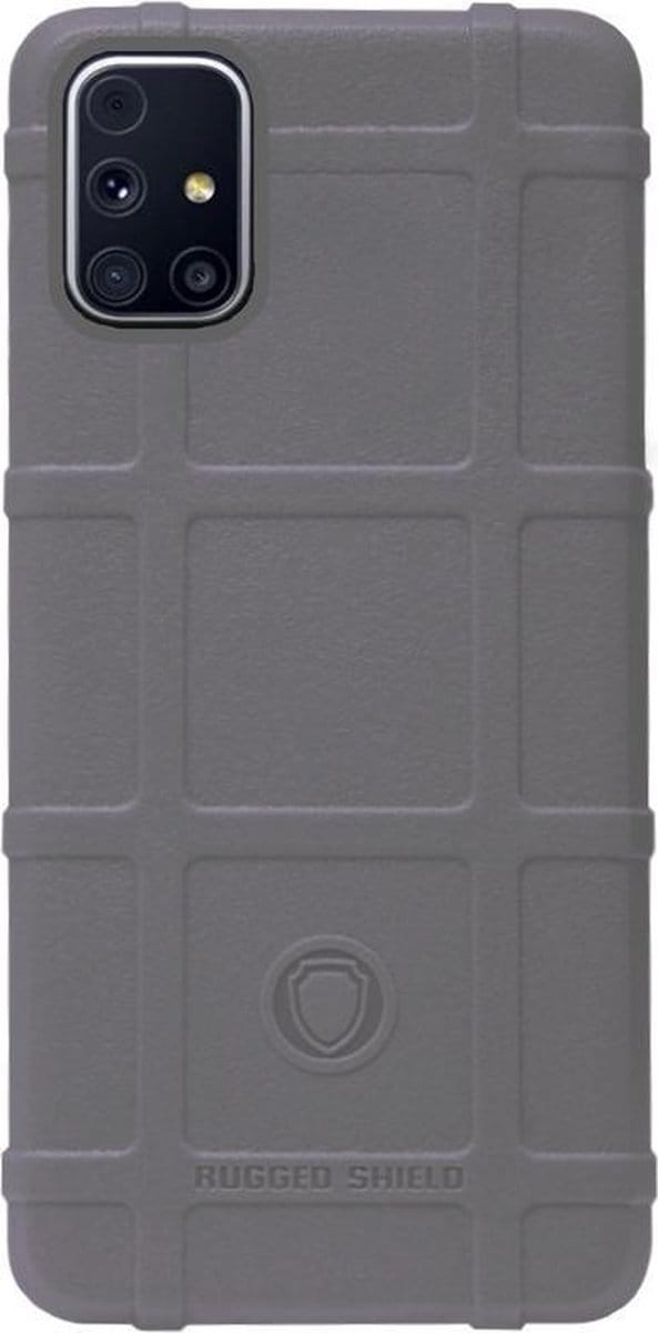 RUGGED SHIELD Rubber Bumper Case Hoesje Geschikt voor Samsung Galaxy M31s - Grijs
