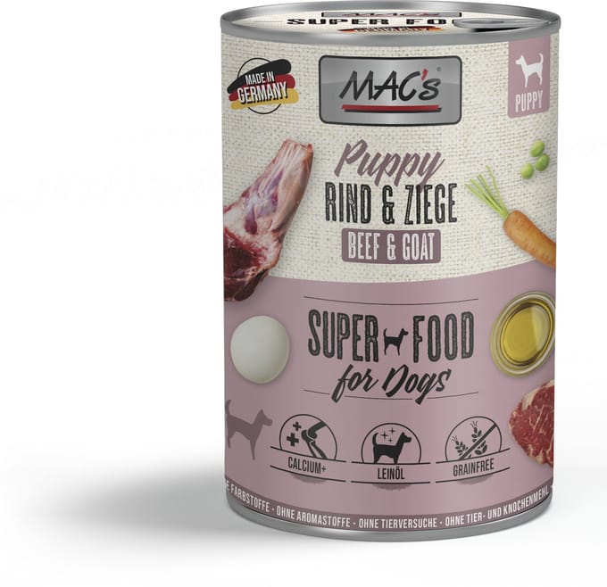 MAC's DOG - Puppy Blik 6x400g - Rund & Geit