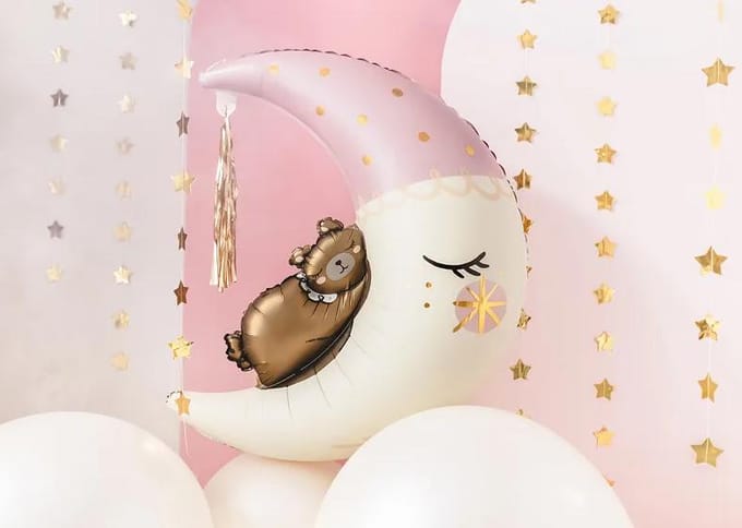 Partydeco - Folieballon teddy on the pink moon (98 cm)