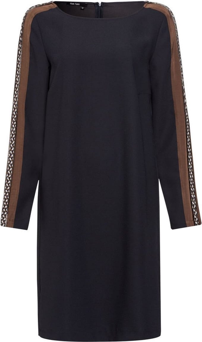Marc Aurel • antraciete jurk met bruine bies • maat 38