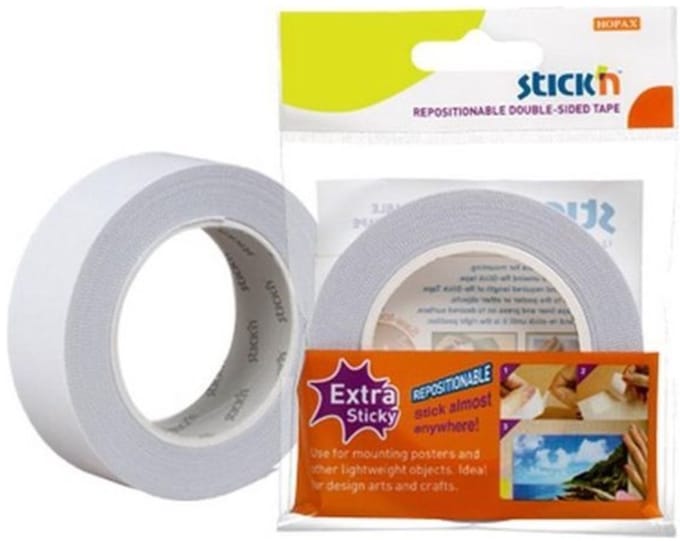 Stick'n Re-Stik - dubbelzijdig tape - plakband - extra sticky - 25 mm x 12 M - niet permanent