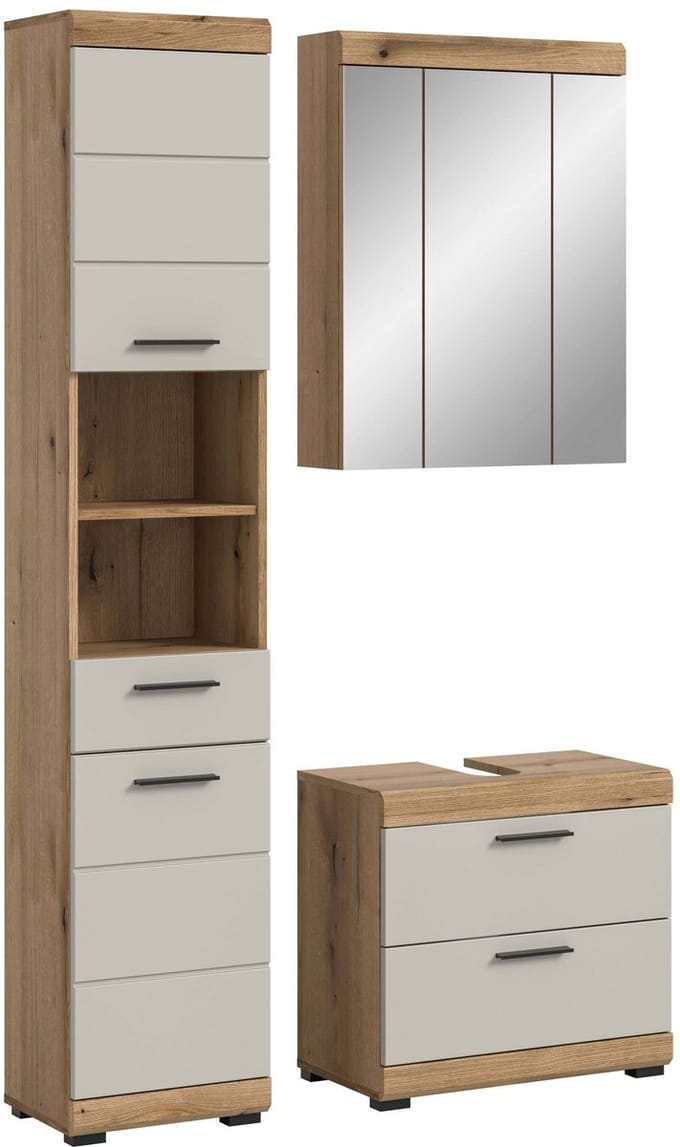 Scout badkamercombinatie kasjmier mat MDF TZ Evoke Oak NB - 34x112x191cm