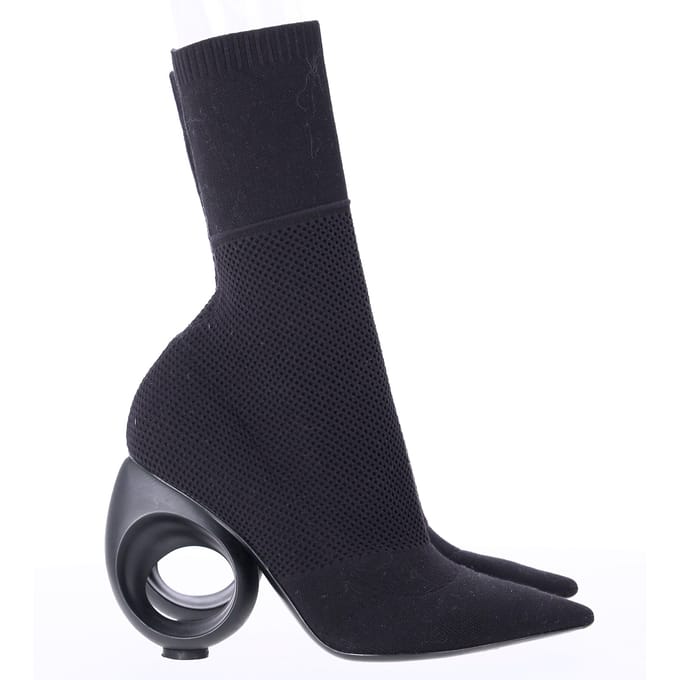Burberry Kimberley Puntige Enkelbooties in Zwarte Gebreide Stretchstof