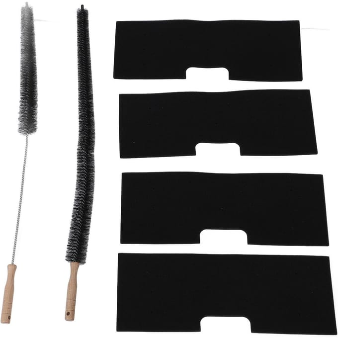 4 Filtres à peluches pour Lave-linge Sèche-linge Combinés avec 2 Brosses d'évacuation de Sèche-linge Lavables Réutilisables Lave-linge gray