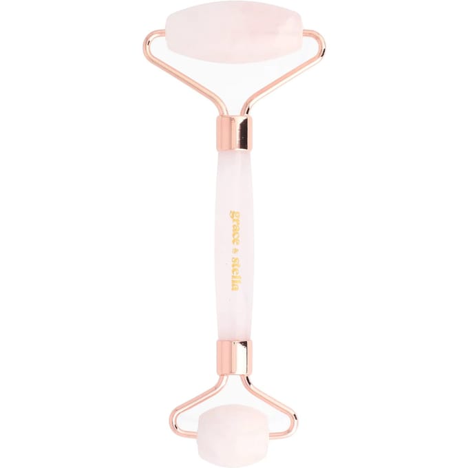 Grace & Stella, Masseur facial en cristal de rose, 1 rouleau white