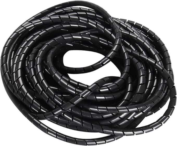 Spiraal Kabel Wrap - Draad Organizer - Kabelbeheer Thuis - Flexibel Ontwerp - 12 Meter Lengte - Zwart