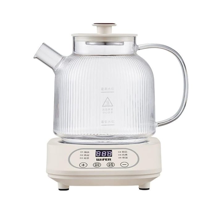 Hervidor de té eléctrico de vidrio automático con control de temperatura para el hogar white