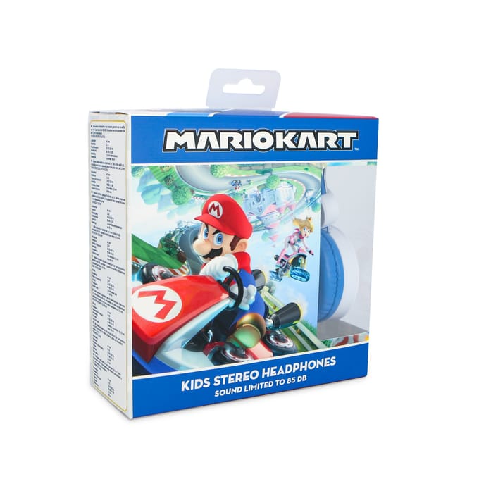 Super Mario Kart - Koptelefoon voor kinderen 3-7 jaar - Wit / Blauw