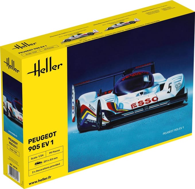 Heller Modelbouwpakket Auto - 80718 Peugeot 905 EV Racing Car Plastic - 1:24 - Modelbouw