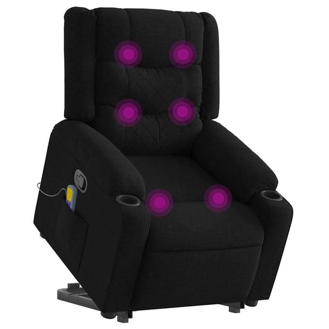 vidaXL - Sta-op-massagestoel - verstelbaar - stof - zwart