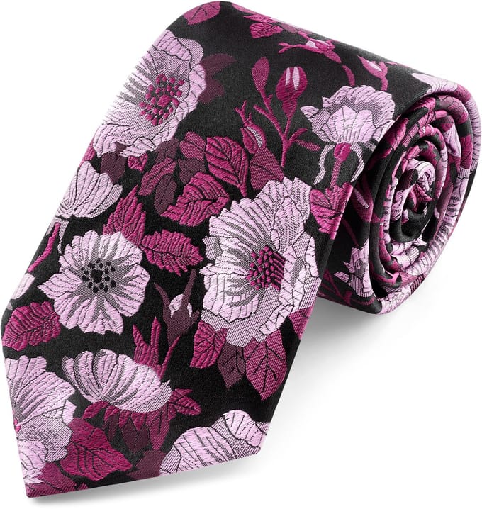 Dianthus | 8 cm Roze Zijden Stropdas met Bloemen