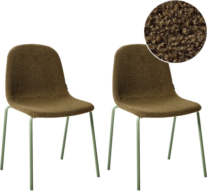 LOMA - Vergaderstoel set van 2 - Groen - Bouclé