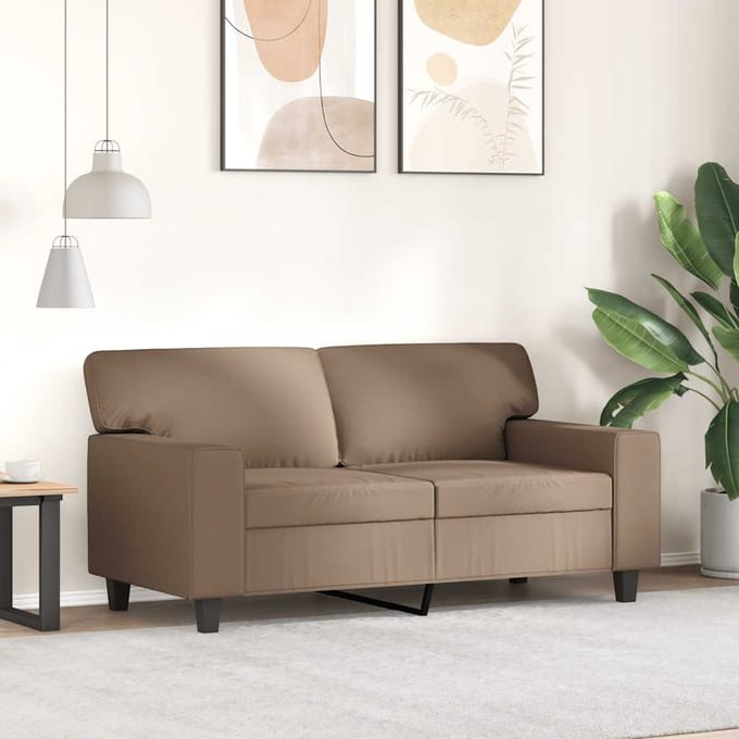vidaXL - Tweezitsbank - 120 - cm - kunstleer - cappuccinokleurig