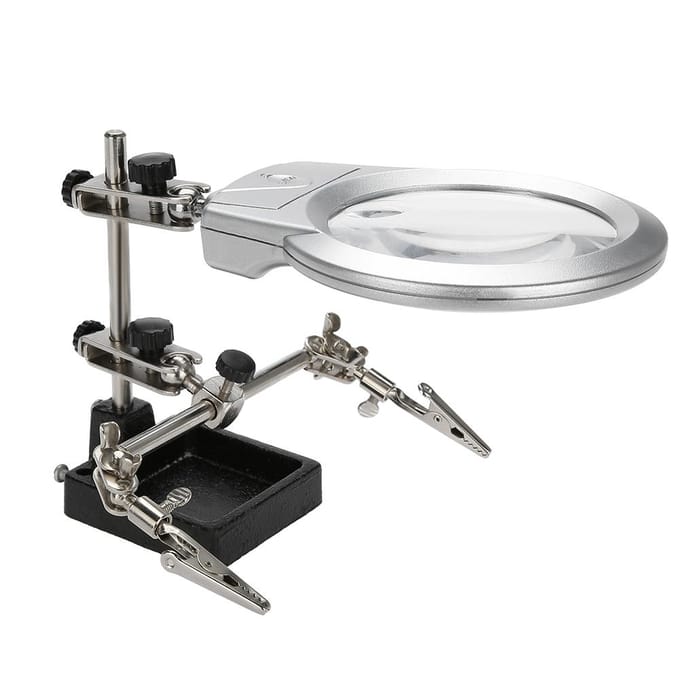 Antieke Sieraden Staal Vergrootglas 5X Vergrootglas met LED-licht en Clip