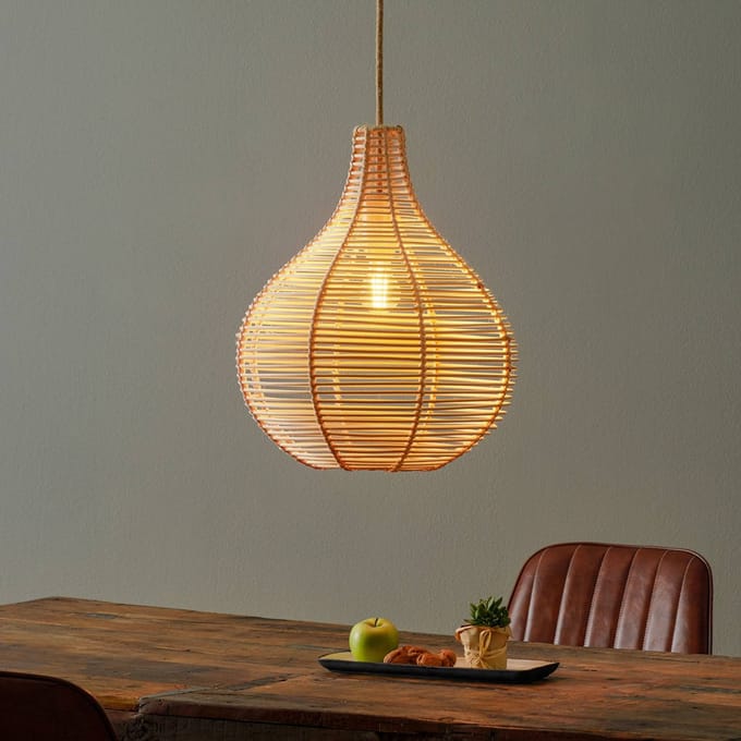 Viokef Hanglamp Bolita van hout, Ø 42 cm