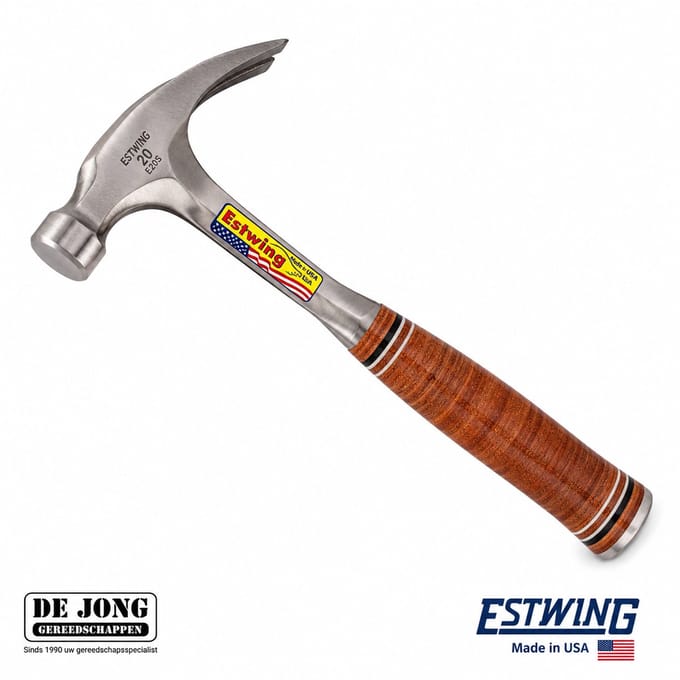 Estwing E20S Rechte klauwhamer - Leren handgreep - 800gr