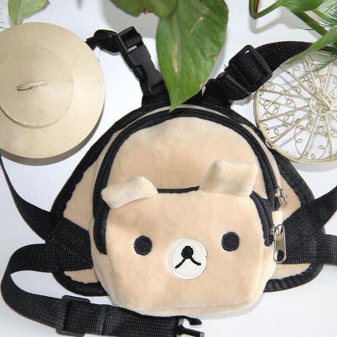 Sac à dos en nylon mignon pour petits et moyens chiens, pratique, portable, grande capacité, pour collations gris