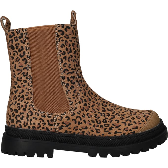Shoesme cognac chelseaboot met panterprint