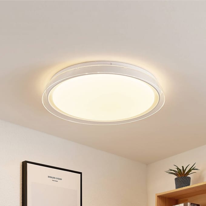 Lindby LED plafondlamp Sleya Ø 50 cm, wit, CCT, dimbaar