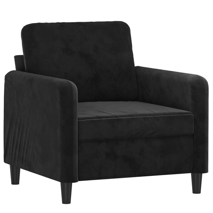 vidaXL - 3-delige - Loungeset - fluweel - zwart