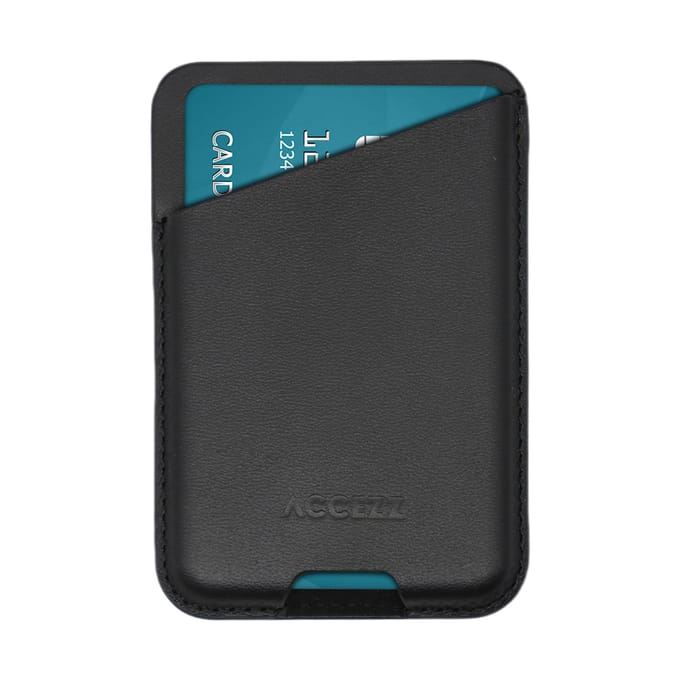 Accezz Leren Kaarthouder - Geschikt voor MagSafe en Qi2 - Onyx Black