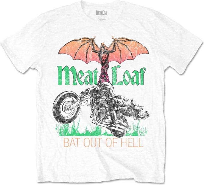 Meat Loaf - Bat Out Of Hell Heren T-shirt - L - Wit