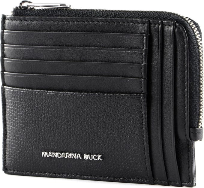 MANDARINA DUCK Leren Kaarthouder Mellow Urban Wallet Nero Zwart