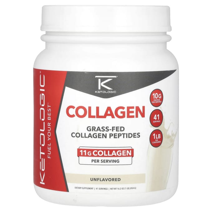 KetoLogic, Collageen, Zonder smaak, 450 gram (454 gr)