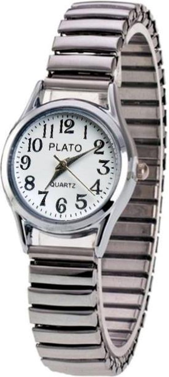 Fako® - Dameshorloge - Rekband - 26mm - Zilverkleurig - Wit