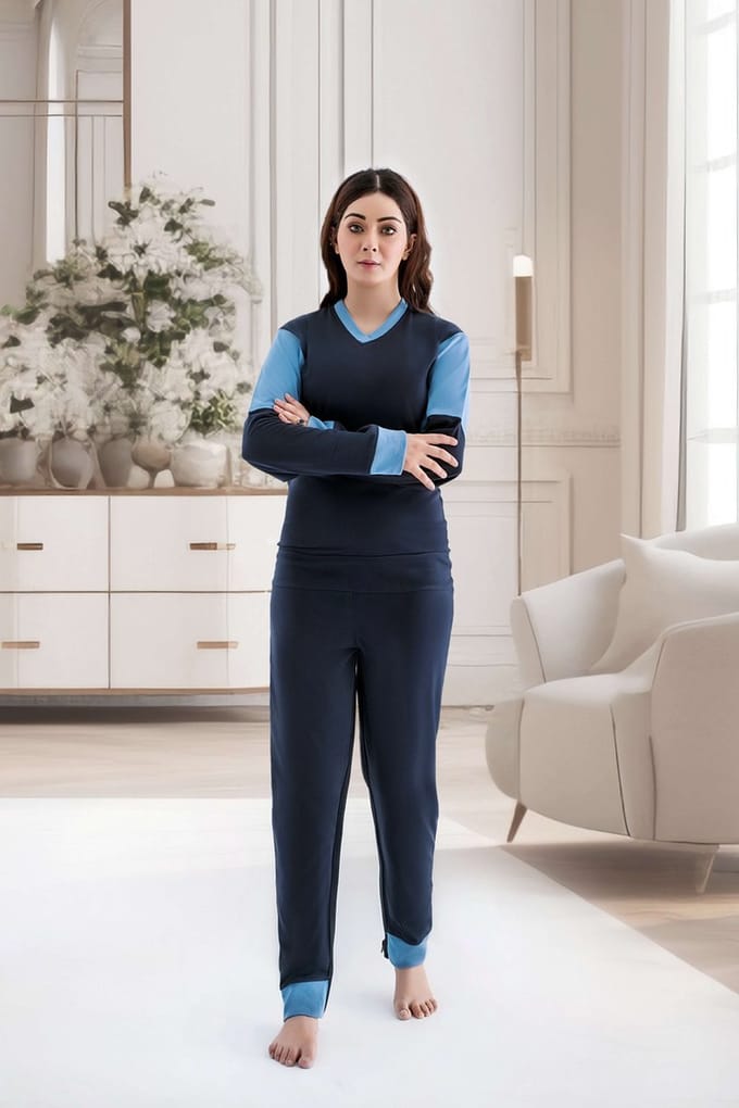 Hansop pyjama - Rugrits - Nachthemd - Lange mouwen - Plukpak - Maat M