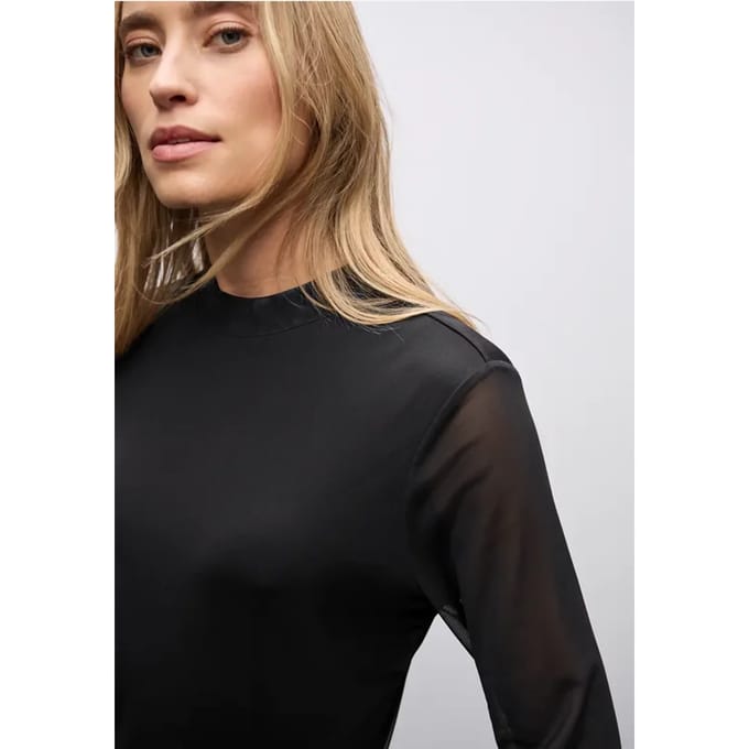 Shirt met col van mesh