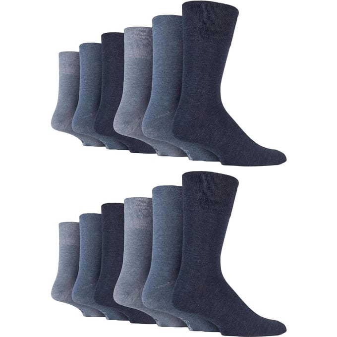 12 Paar Heren Zachte Grip Lose Top Sokken | Extra Brede Niet-Elastische Sokken